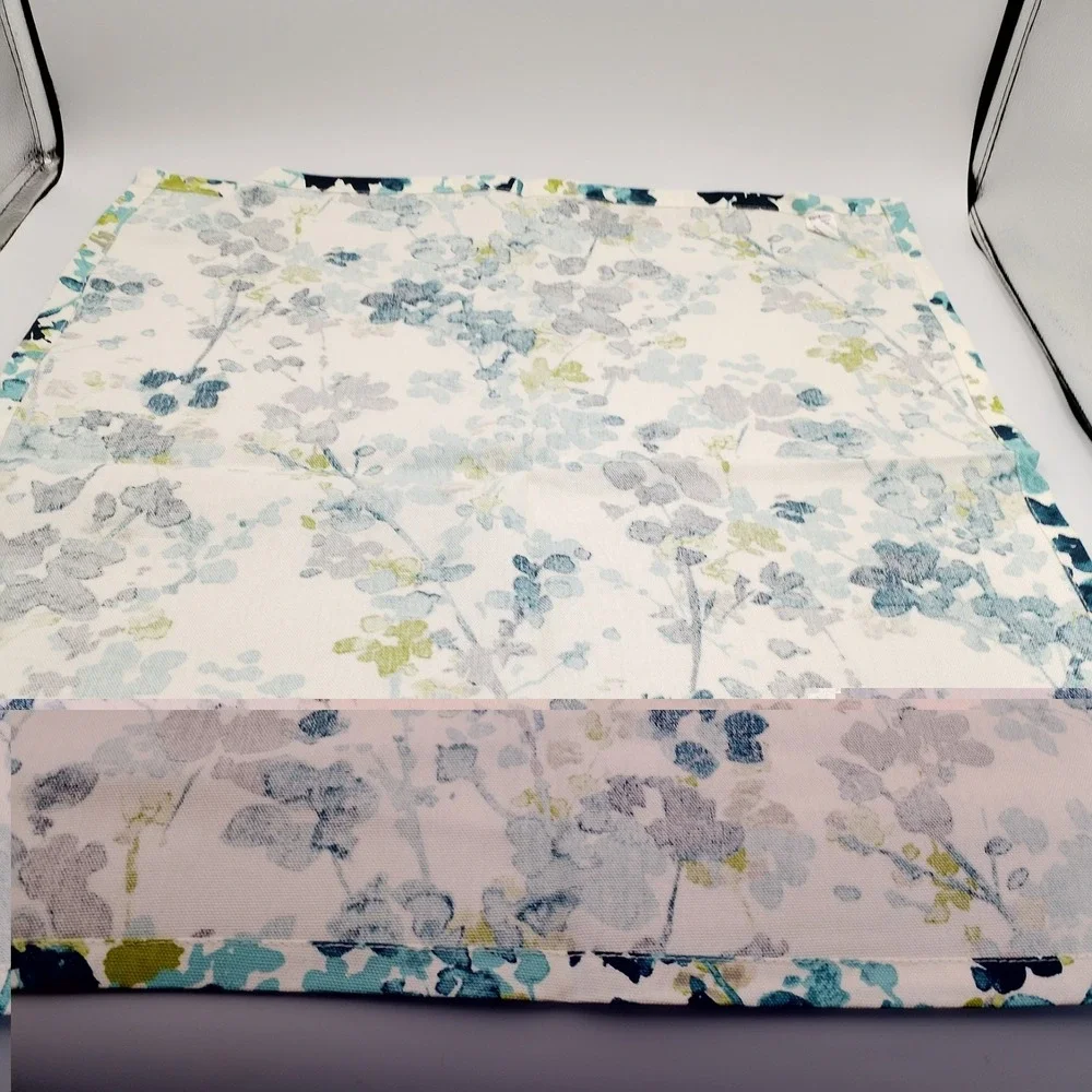World Market Margo Cloth Napkins 100% Cotton Floral Teal Blue Green Set of 5 20